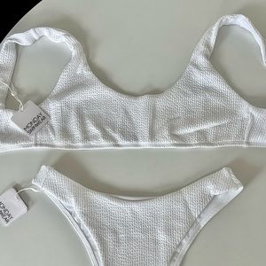 Monday Swimwear Cano San Lucas Top in White Crinkle